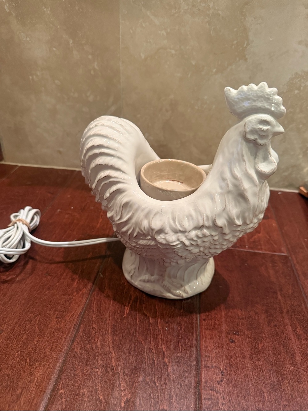 Scentsy Chanticler Wax Warmer White Rooster French Country Farmhouse Retired